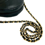 Chanel Quilted CC Logo Lambskin Leather Chain Shoulder Bag Pochette Black — view 4