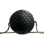 Chanel Quilted CC Logo Lambskin Leather Chain Shoulder Bag Pochette Black — view 3