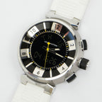 Louis Vuitton Tumble in Black Dial Stainless Steel Rubber Quartz Watch Battery — view 9