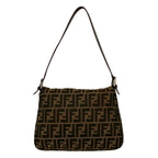 Fendi Mamma Bucket Zucca FF Logo Pattern Canvas Leather Shoulder Bag Brown — view 3