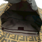 Fendi Mamma Bucket Zucca FF Logo Pattern Canvas Leather Shoulder Bag Brown — view 9