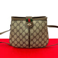 Gucci Vintage Sherry Line GG Logo Leather Mini Shoulder Bag Brown