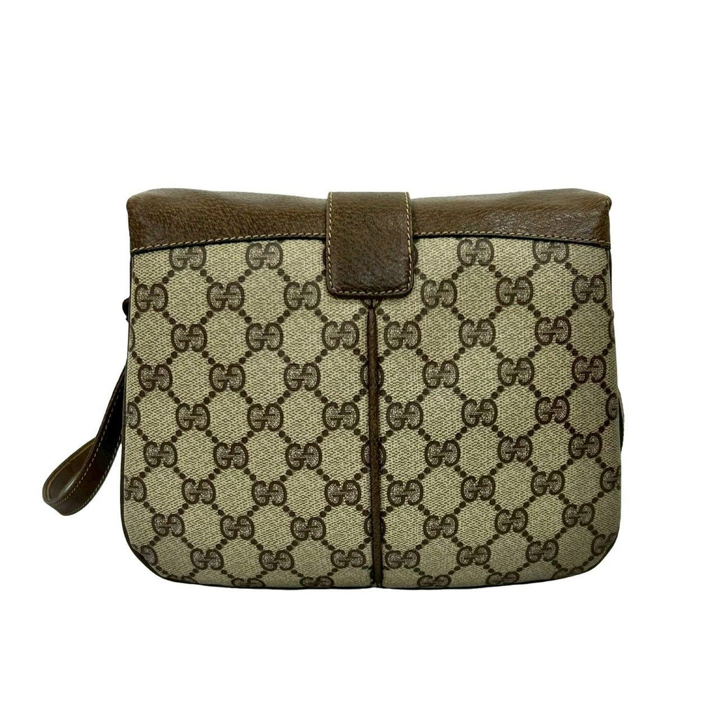 Gucci Vintage Sherry Line GG Logo Leather Mini Shoulder Bag Brown — view 3