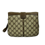 Gucci Vintage Sherry Line GG Logo Leather Mini Shoulder Bag Brown — view 3