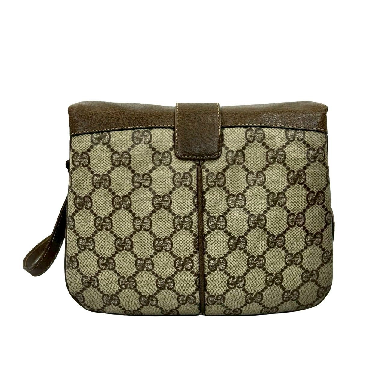 Gucci Vintage Sherry Line GG Logo Leather Mini Shoulder Bag Brown — view 3