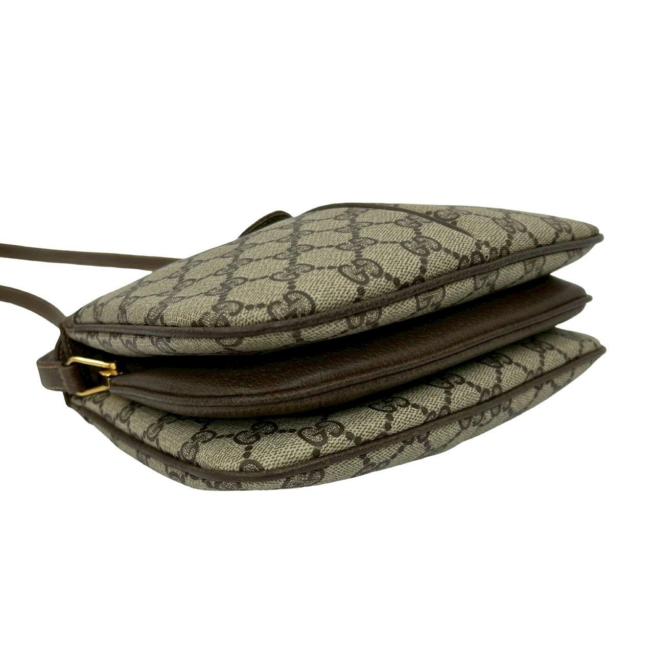 Gucci Vintage Sherry Line GG Logo Leather Mini Shoulder Bag Brown — view 7