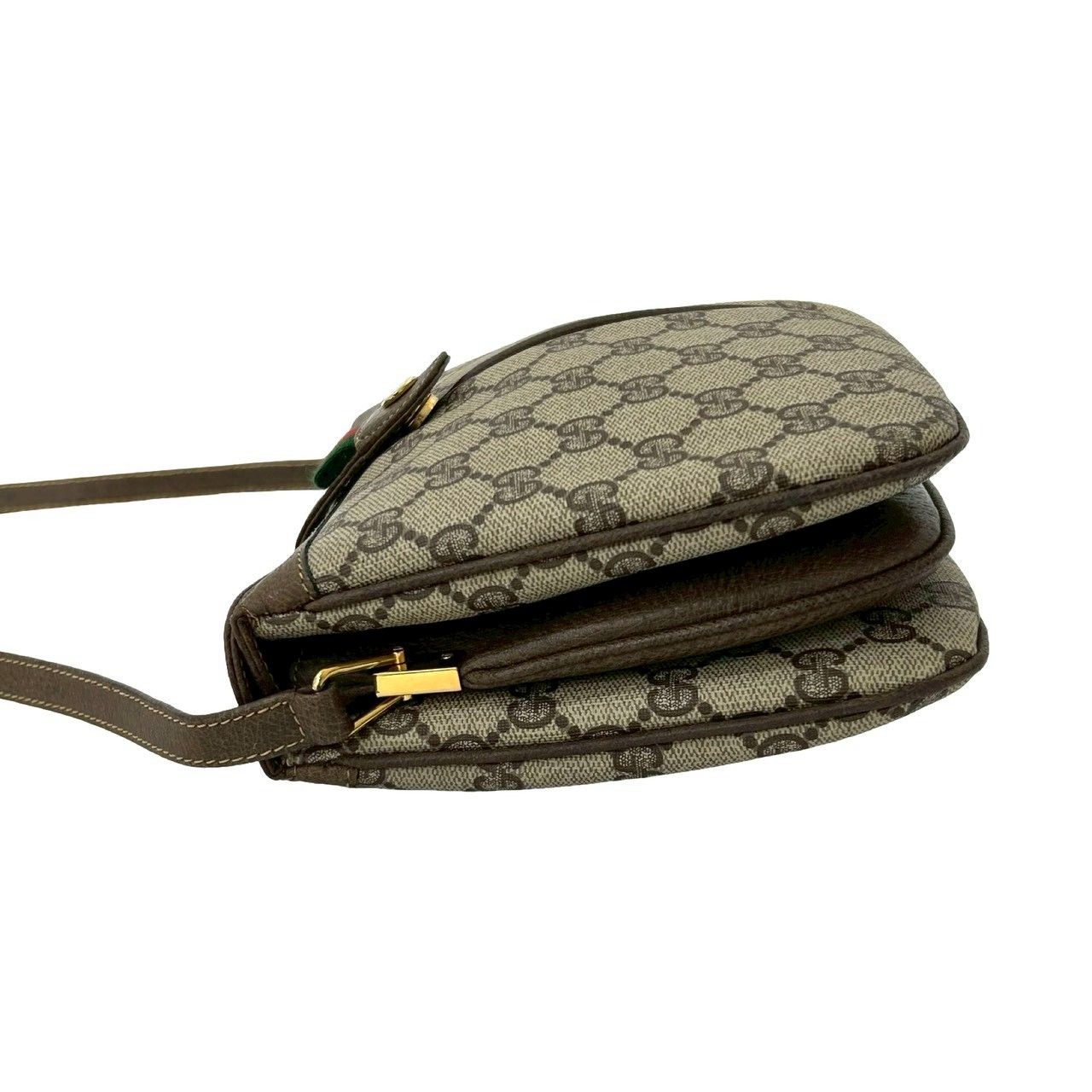 Gucci Vintage Sherry Line GG Logo Leather Mini Shoulder Bag Brown — view 5