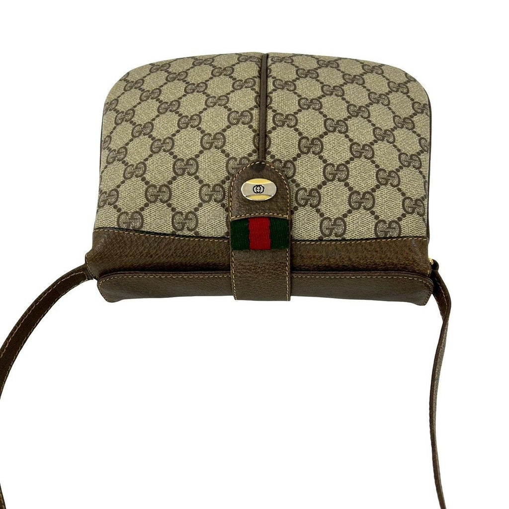 Gucci Vintage Sherry Line GG Logo Leather Mini Shoulder Bag Brown — view 4