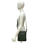 Gucci GG Pattern Small Messenger Bag Leather Crossbody Green — view 2