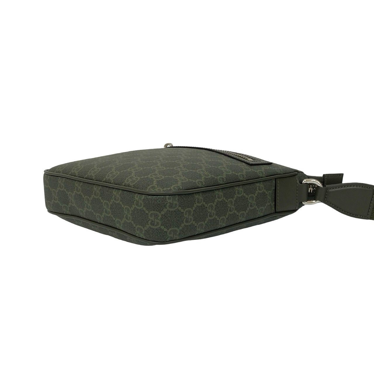 Gucci GG Pattern Small Messenger Bag Leather Crossbody Green — view 8