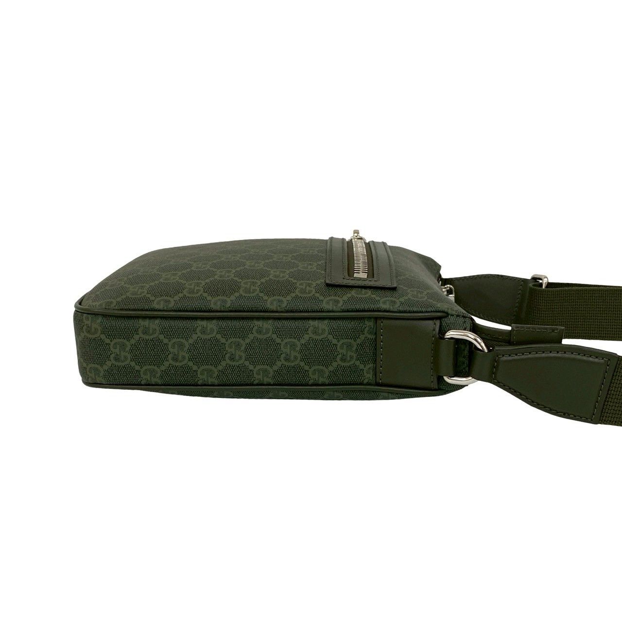 Gucci GG Pattern Small Messenger Bag Leather Crossbody Green — view 6
