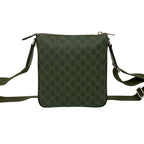 Gucci GG Pattern Small Messenger Bag Leather Crossbody Green — view 3