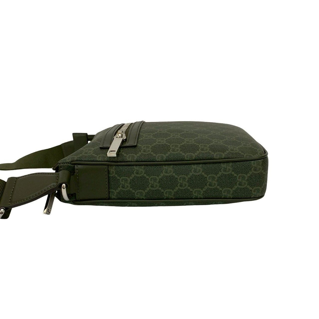 Gucci GG Pattern Small Messenger Bag Leather Crossbody Green — view 5