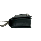Chanel CC Logo Leather Chain Shoulder Bag Black — view 5