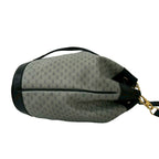 Gucci Vintage Micro GG Logo Leather Drawstring Shoulder Bag Navy — view 6