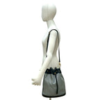 Gucci Vintage Micro GG Logo Leather Drawstring Shoulder Bag Navy — view 2