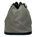 Gucci Vintage Micro GG Logo Leather Drawstring Shoulder Bag Navy — view 3