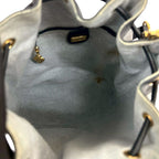 Gucci Vintage Micro GG Logo Leather Drawstring Shoulder Bag Navy — view 9