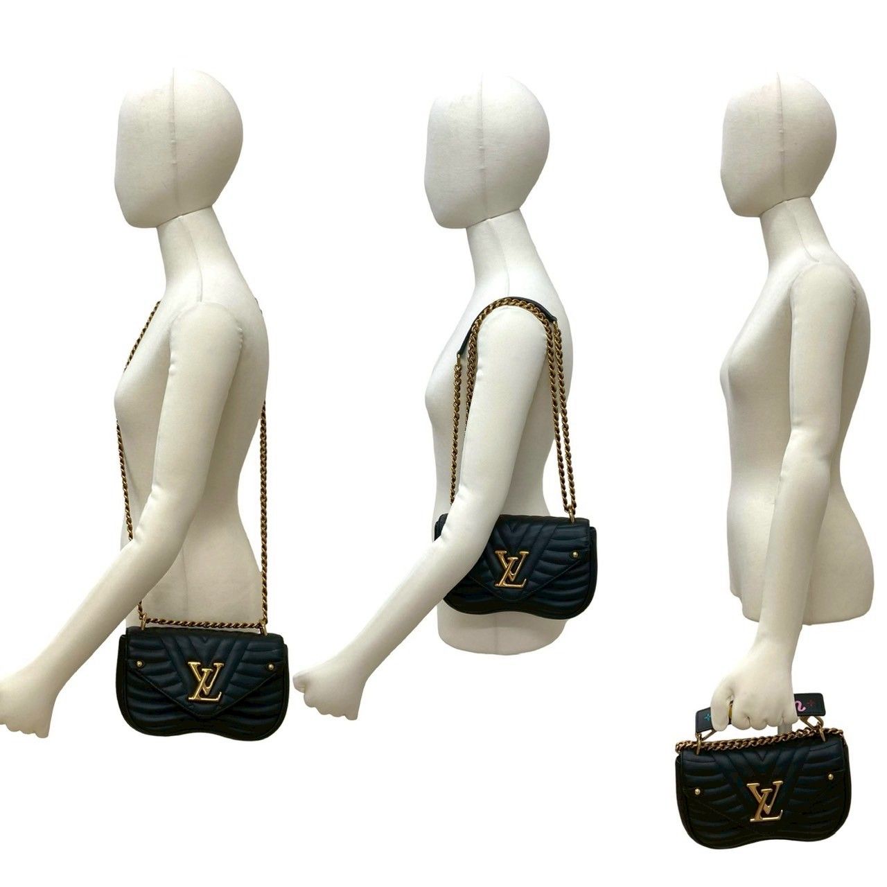 Louis Vuitton Chain PM New Wave Leather 2-Way Shoulder Bag Black — view 2