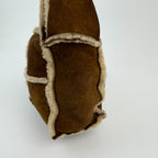 Chanel CC Logo Shoulder Bag Brown Shearling Suede Vintage — view 5