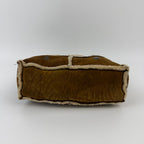 Chanel CC Logo Shoulder Bag Brown Shearling Suede Vintage — view 6