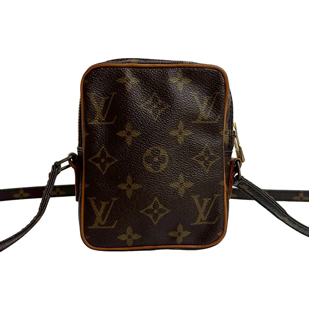 Louis Vuitton Vintage Mini Danube Monogram Leather Shoulder Bag Pochette Brown — view 3