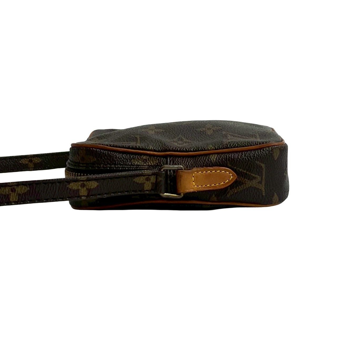 Louis Vuitton Vintage Mini Danube Monogram Leather Shoulder Bag Pochette Brown — view 5