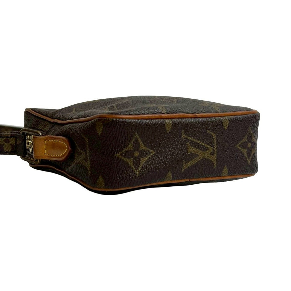 Louis Vuitton Vintage Mini Danube Monogram Leather Shoulder Bag Pochette Brown — view 7