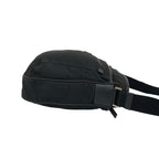 Prada Triangle Logo Nylon Saffiano Leather Shoulder Bag Crossbody Black — view 6