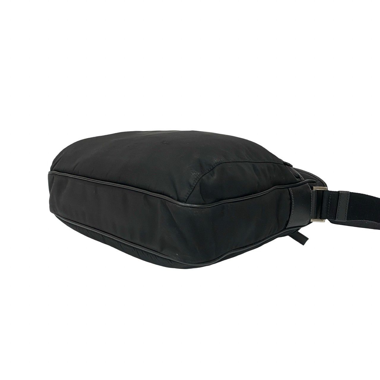 Prada Triangle Logo Nylon Saffiano Leather Shoulder Bag Crossbody Black — view 8