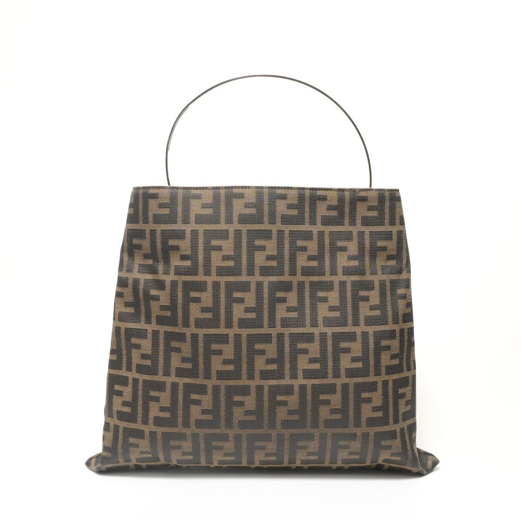 Fendi Handbag Zucca Canvas Metal Handle