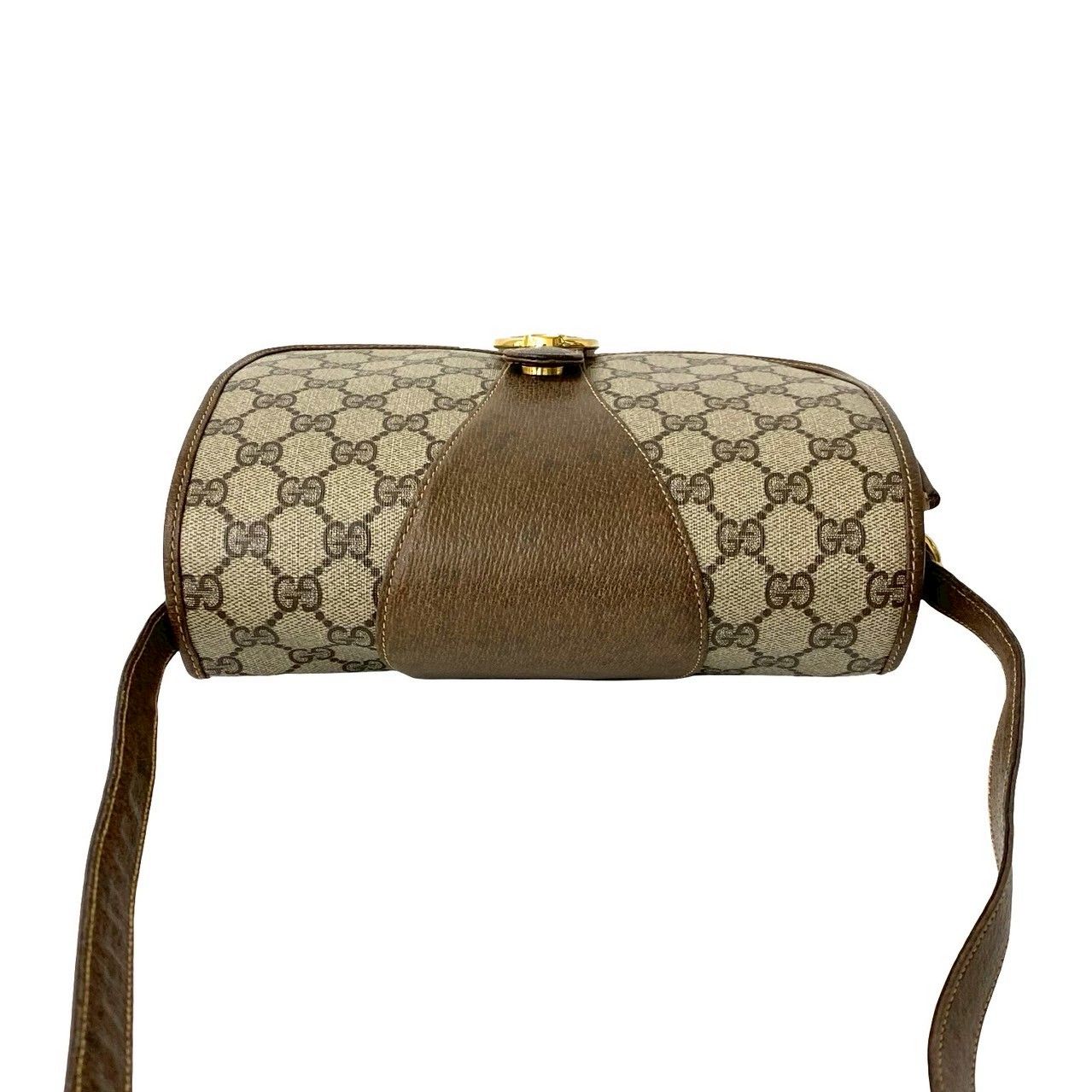 Gucci Vintage GG Logo Leather Shoulder Bag Pochette Crossbody Brown — view 4