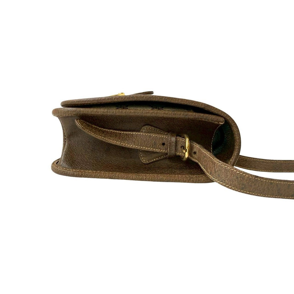 Gucci Vintage GG Logo Leather Shoulder Bag Pochette Crossbody Brown — view 6