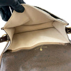 Gucci Vintage GG Logo Leather Shoulder Bag Pochette Crossbody Brown — view 9
