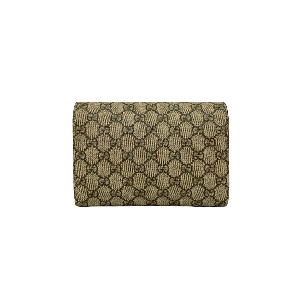 Gucci Dionysus GG Supreme Leather Chain Shoulder Bag Wallet Pochette Brown — view 3