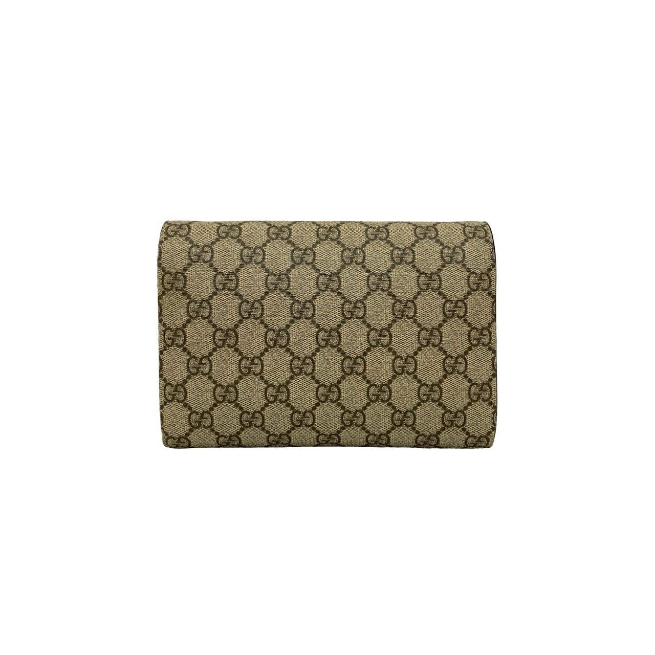 Gucci Dionysus GG Supreme Leather Chain Shoulder Bag Wallet Pochette Brown — view 3