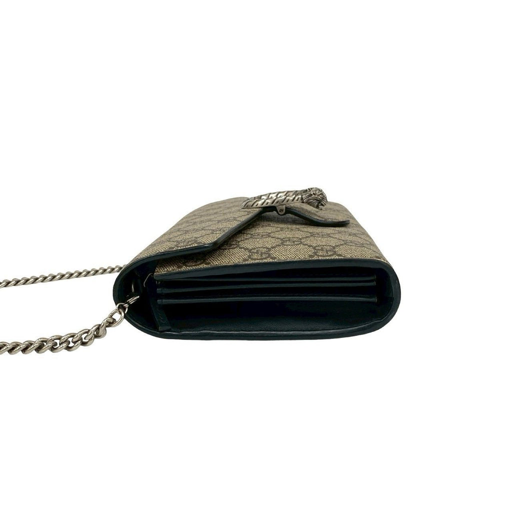 Gucci Dionysus GG Supreme Leather Chain Shoulder Bag Wallet Pochette Brown — view 5