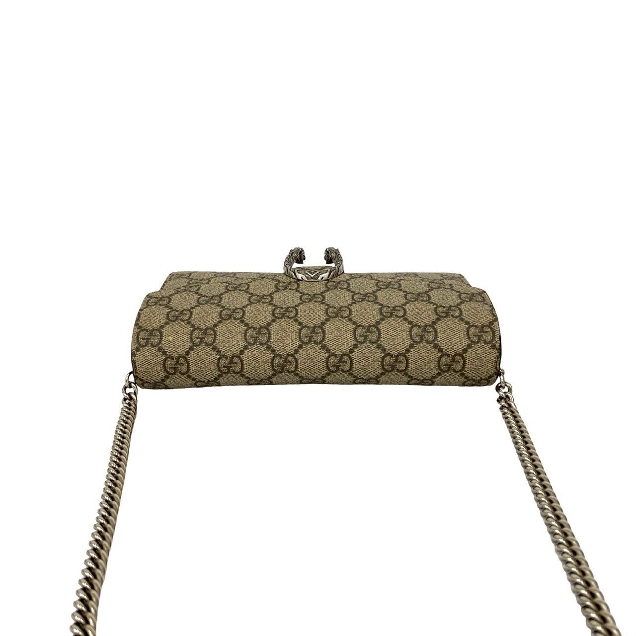 Gucci Dionysus GG Supreme Leather Chain Shoulder Bag Wallet Pochette Brown — view 4