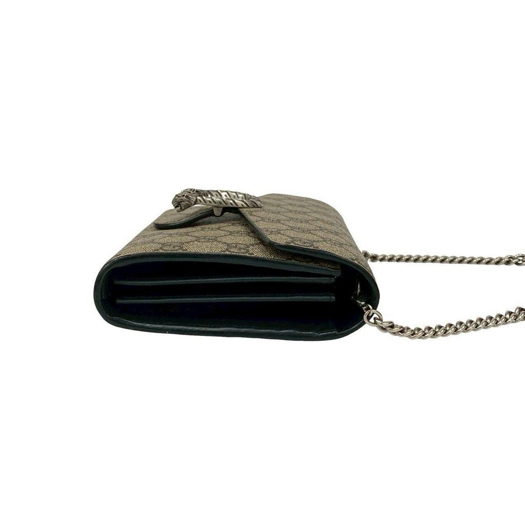 Gucci Dionysus GG Supreme Leather Chain Shoulder Bag Wallet Pochette Brown — view 6