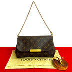 Louis Vuitton Favorite PM Monogram Leather 2-Way Shoulder Bag Brown