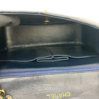 Chanel Quilted CC Logo Lambskin Shoulder Bag Navy Red Bicolor — view 9