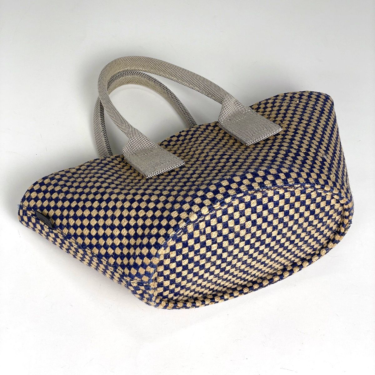Hermes Pannier Bus PM Linen Blue Beige Tote — view 2