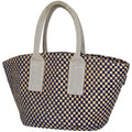 Hermes Pannier Bus PM Linen Blue Beige Tote