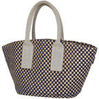 Hermes Pannier Bus PM Linen Blue Beige Tote
