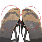 Louis Vuitton Beach Sandals Thong Leather Belt Shoes 11 Black — view 7