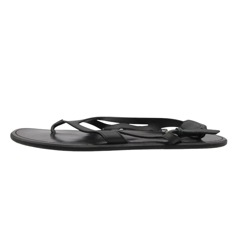 Louis Vuitton Beach Sandals Thong Leather Belt Shoes 11 Black — view 2