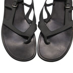 Louis Vuitton Beach Sandals Thong Leather Belt Shoes 11 Black — view 8