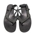 Louis Vuitton Beach Sandals Thong Leather Belt Shoes 11 Black
