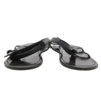 Louis Vuitton Beach Sandals Thong Leather Belt Shoes 11 Black — view 5