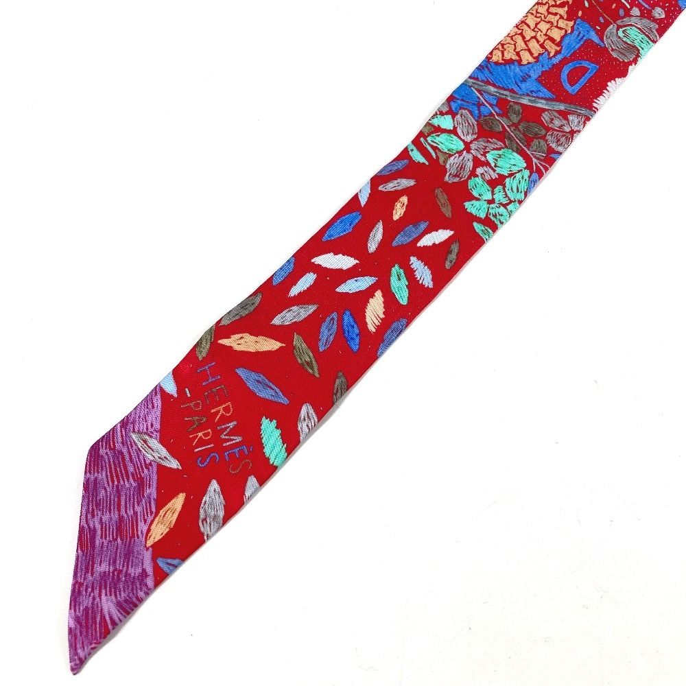 Hermes Scarf Twilly Tiri Silk Red — view 2